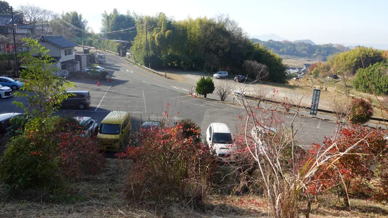 岡寺第二駐車場から見下ろす岡寺第一駐車場